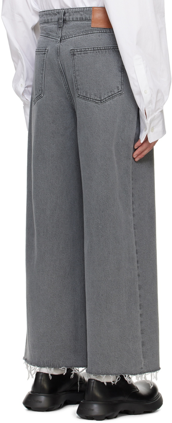 Recto Gray Low Rise Wide Jeans