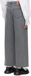 Recto Gray Low Rise Wide Jeans