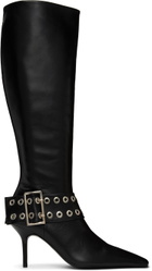 Abra Black Big Belt Tall Boots