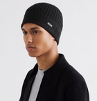 Hugo Boss - Ribbed Virgin Wool Beanie - Black