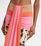 Roberto Cavalli Leopard-print asymmetric maxi skirt