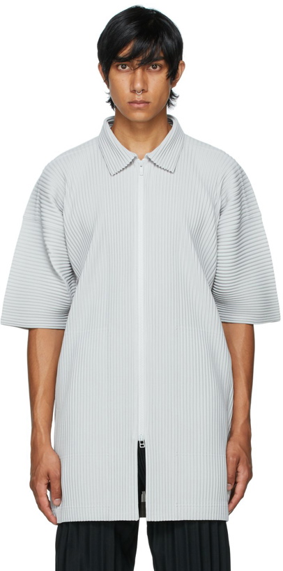 Photo: Homme Plissé Issey Miyake Grey Monthly Color June Short Sleeve Shirt