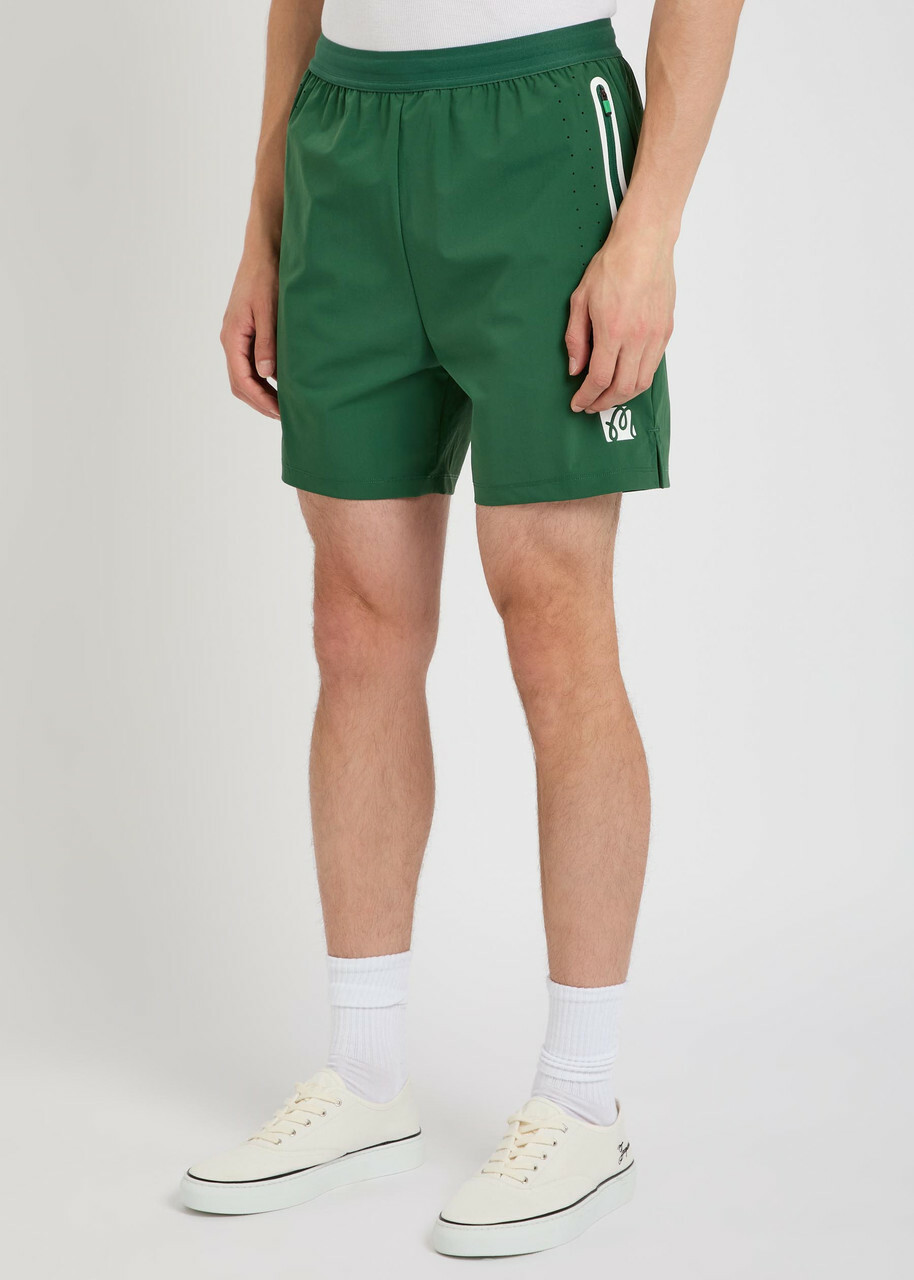Malbon Performance 2-1 Logo Stretch-jersey Shorts Green