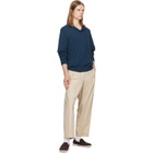 BOSS Beige Relaxed-Fit Trousers