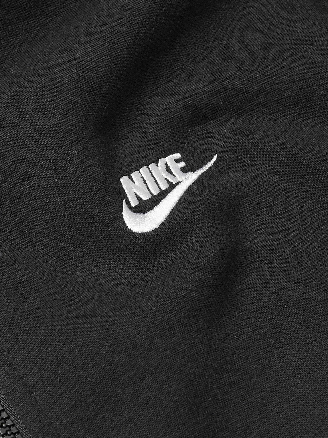 Nike - Nsw Logo-embroidered Cotton-blend Jersey Zip-up Hoodie - Black Nike