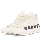 Comme des Garçons Play Men's x Converse Multi Heart High Sneaker in Beige