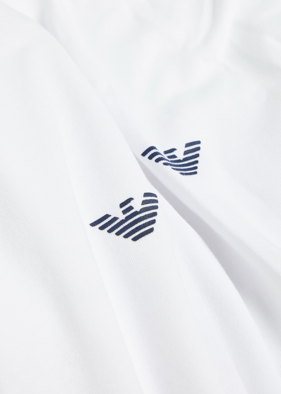 Emporio Armani Logo Stretch-cotton T-shirt set of two White