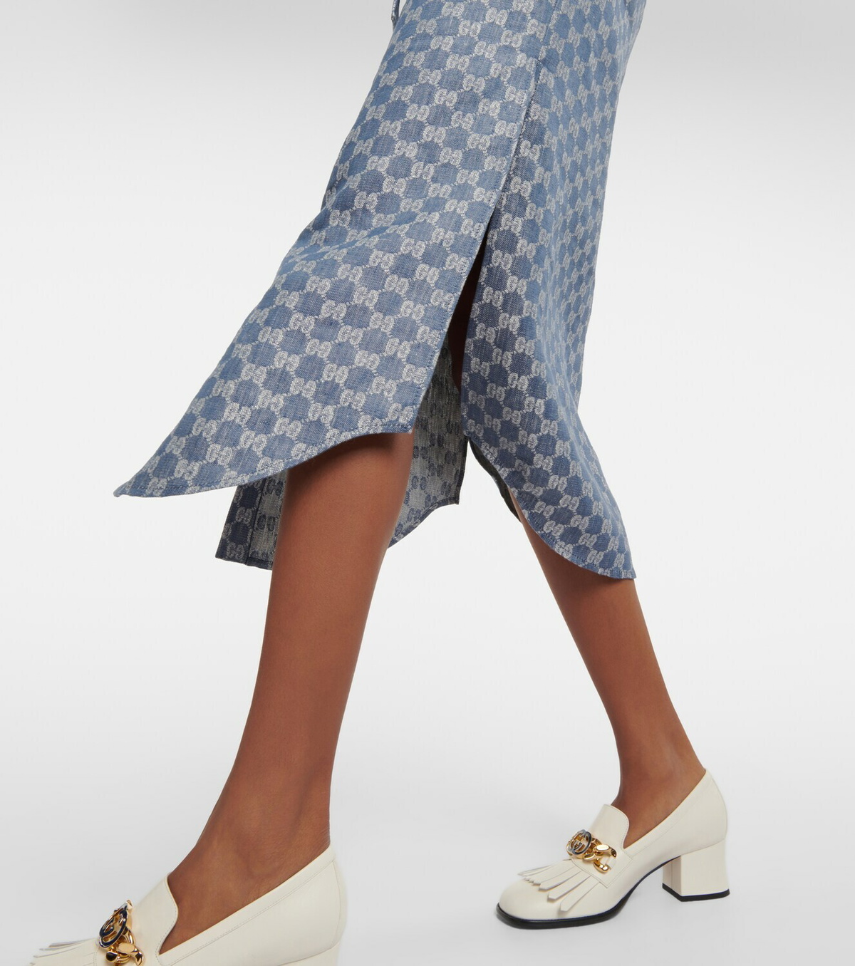 【関税＆送料込み】Gucci Shirtdress Gucci GG jacquard linen shirt dress Gucci