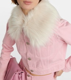 Ami Paris Faux fur-trimmed denim jacket