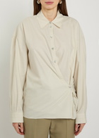 Lemaire Twisted Cotton-blend Poplin Shirt Cream