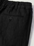 NN07 - Luther 1453 Straight-Leg Linen Drawstring Trousers - Black