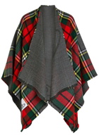 Vivienne Westwood Reversible Tartan Wool Poncho - Red - One Size