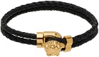 Versace Black Medusa Leather Bracelet