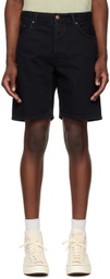 Nudie Jeans Black Seth Denim Shorts