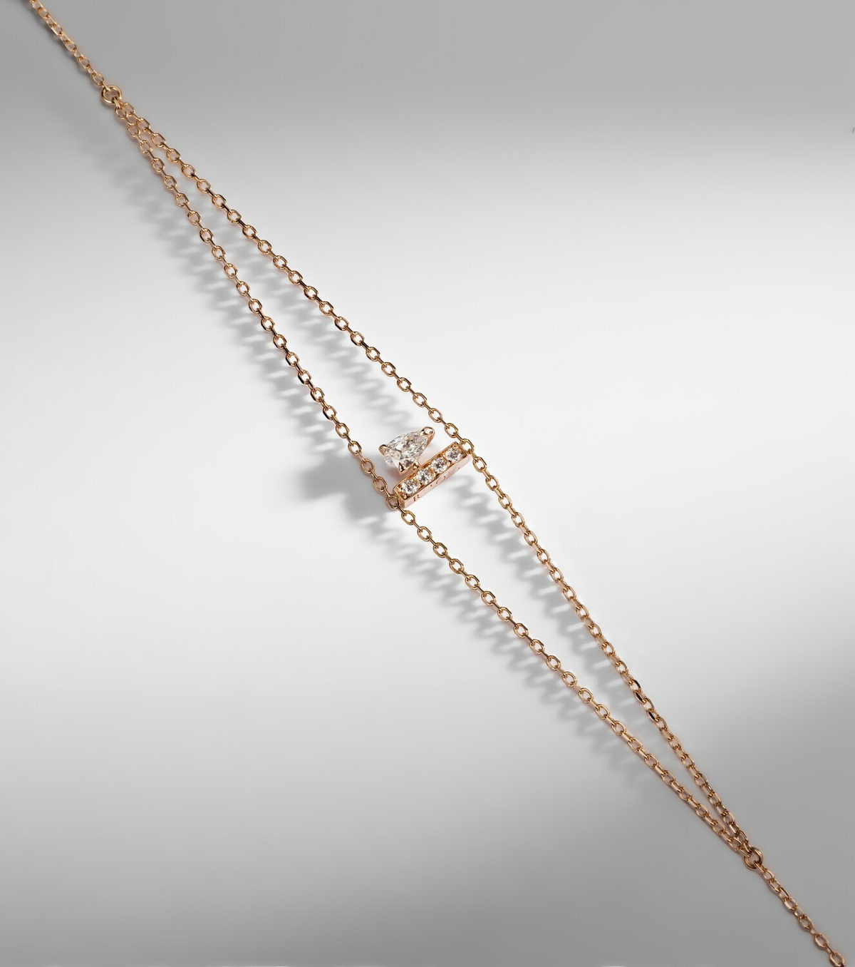 Repossi Letters 18kt rose gold bracelet with diamonds