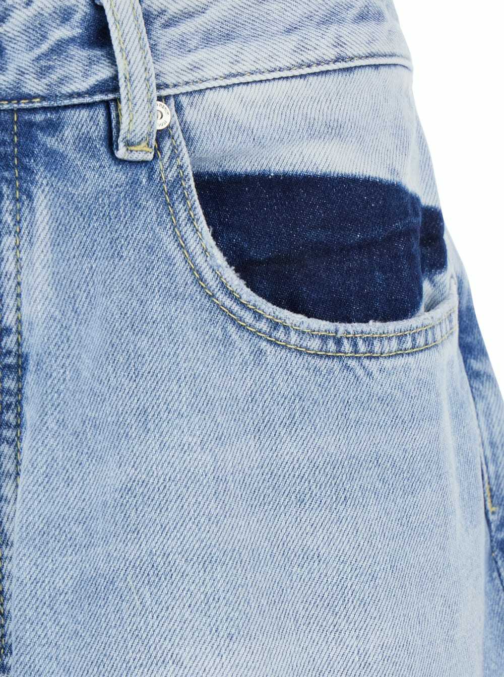 Icon Denim Light Blue Jeans With Cut-out Details On The Front And Wide Leg In Denim Man