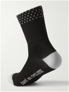 Café du Cycliste - Logo-Embroidered Polka-Dot Jersey Socks - Black