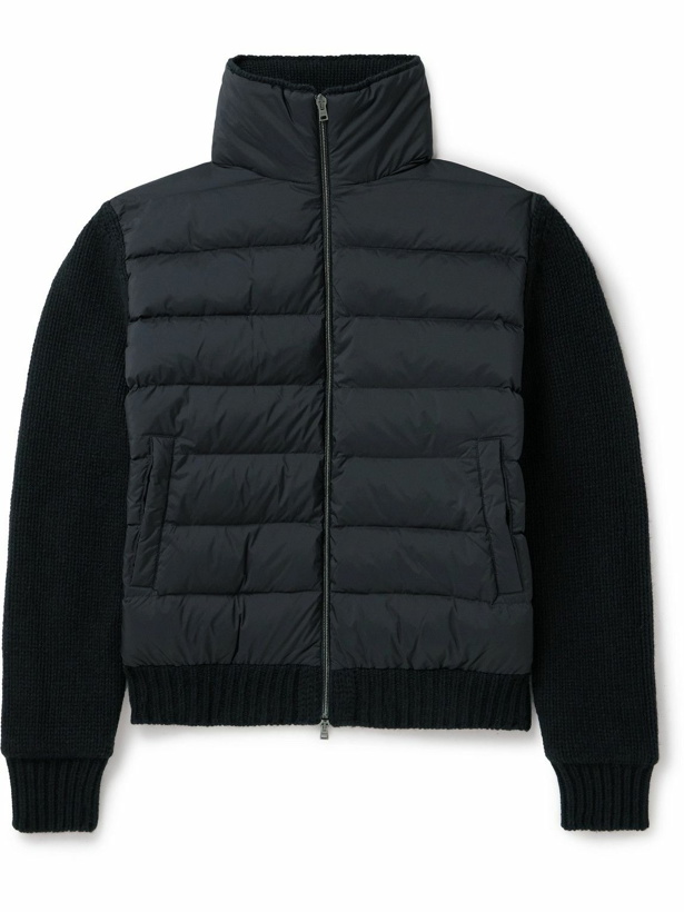 Photo: Herno - Quilted Padded Shell and Virgin Wool and Cashmere-Blend Down Jacket - Blue