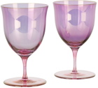 Luisa Beccaria Purple & Pink Shade Wine Glass Set