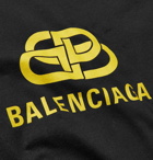 Balenciaga - Logo-Print Cotton-Jersey T-shirt - Black