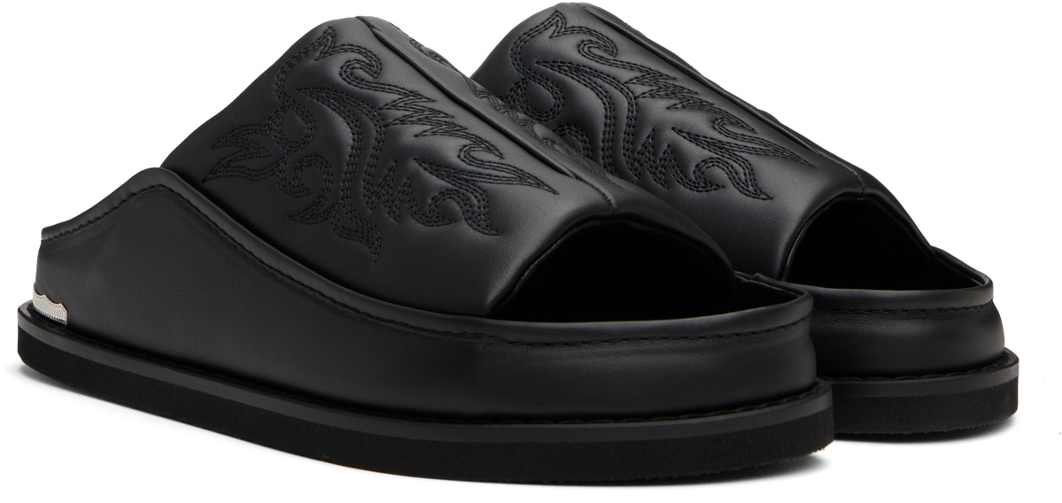 Toga Virilis Black Embroidered Sandals