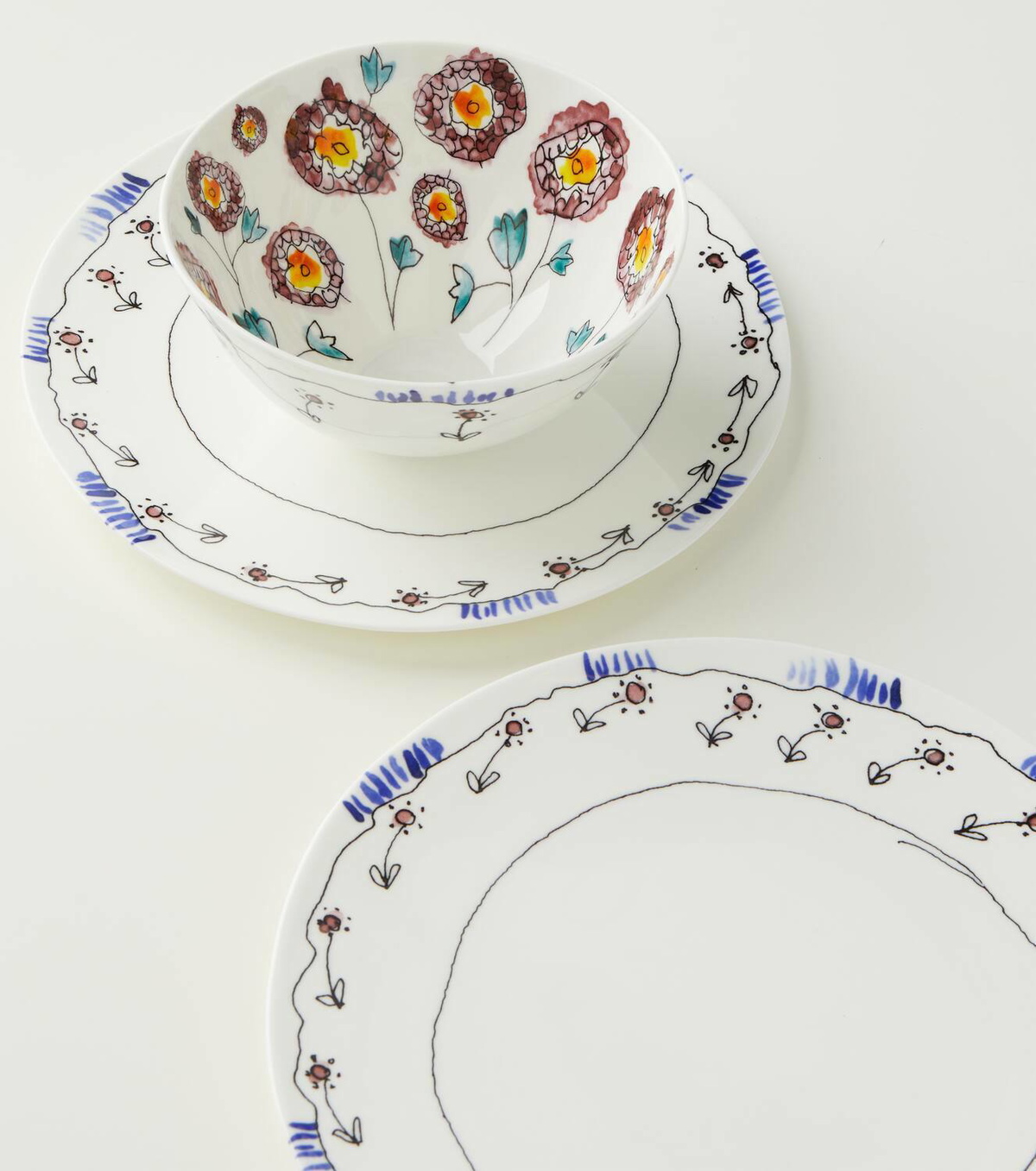 Serax Anemone Milk porcelain breakfast set