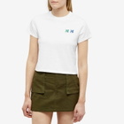 Maison Kitsuné Women's Double Seasonal Fox Head Patch Cropped T-Shirt in White