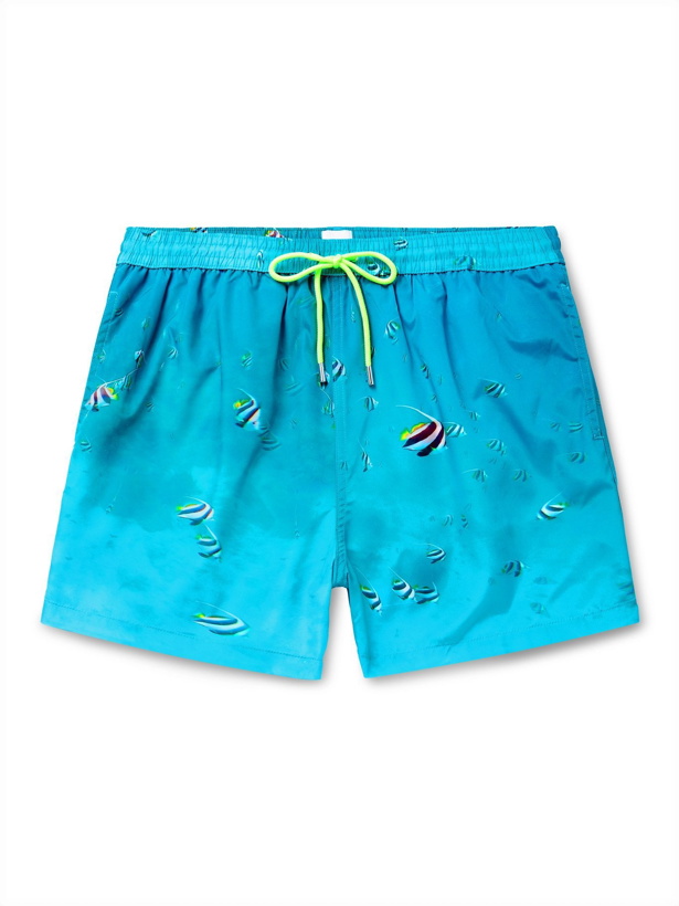 Photo: PAUL SMITH - Mid-Length Printed Swim Shorts - Blue - S