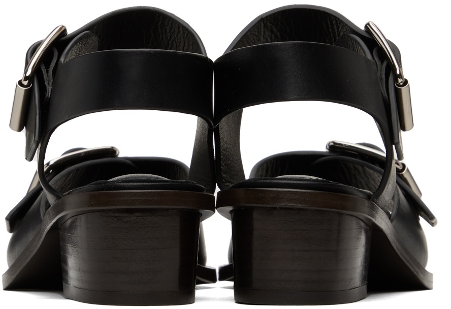 LEMAIRE Black Square Heeled 35 Sandals Lemaire