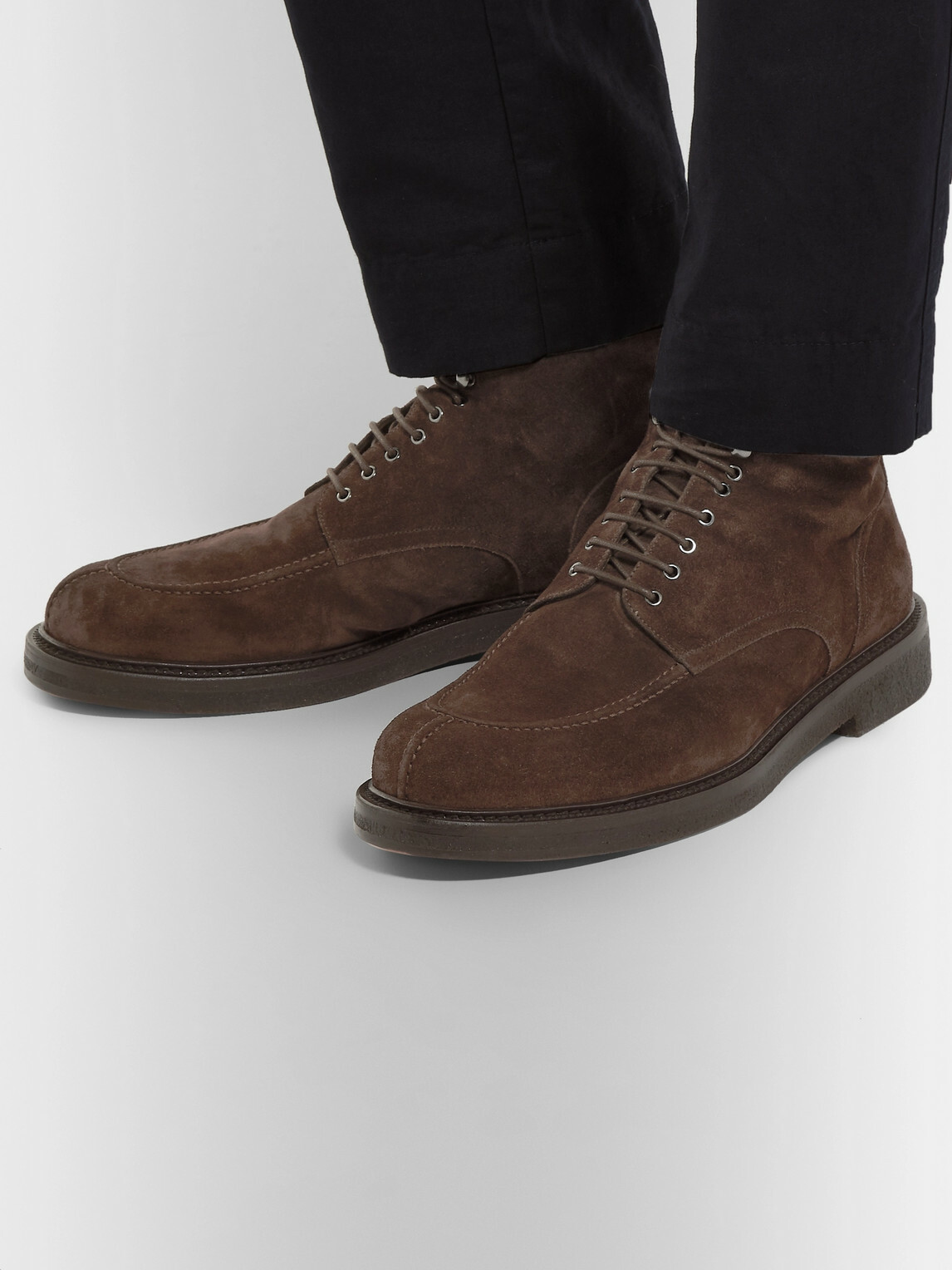Mr P. - Jacques Shearling-Lined Suede Boots - Brown