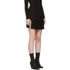 Anthony Vaccarello Black Asymmetric Plisse Miniskirt