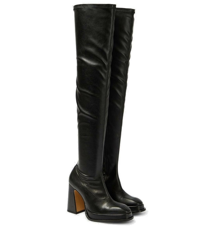 Photo: Souliers Martinez Velvet 100 faux leather over-the-knee boots