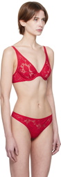Yasmine Eslami Red Zoe Plunge Bra