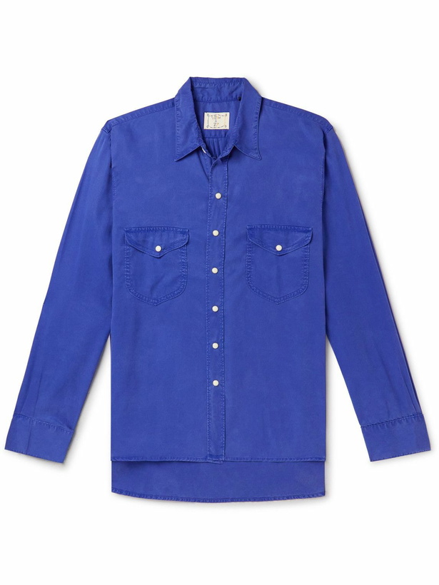 Photo: WYTHE NEW YORK - Throwing Fits TENCEL™-Twill Shirt - Blue