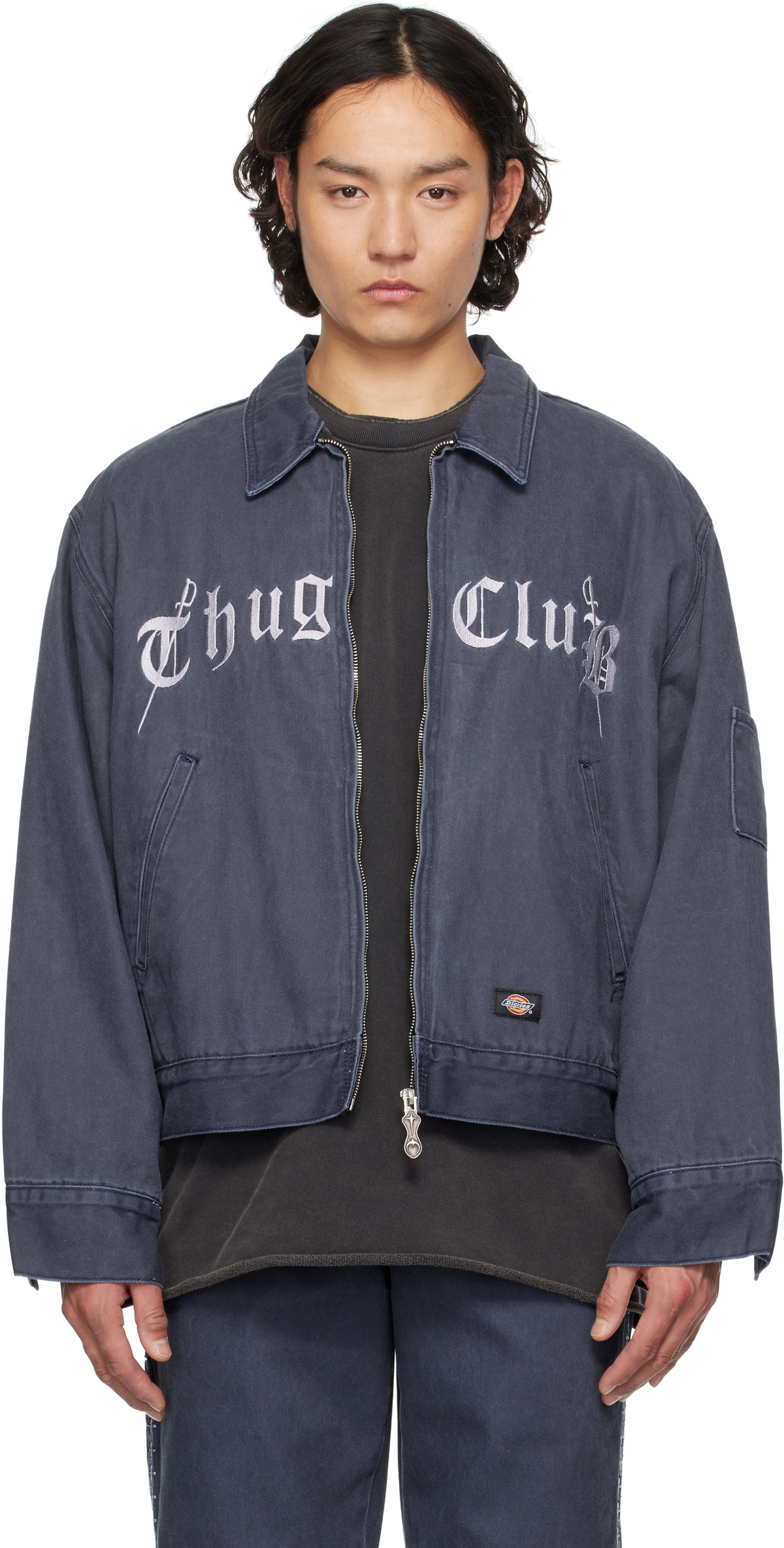 Thug Club Blue Burn Down Denim Jacket Thug Club