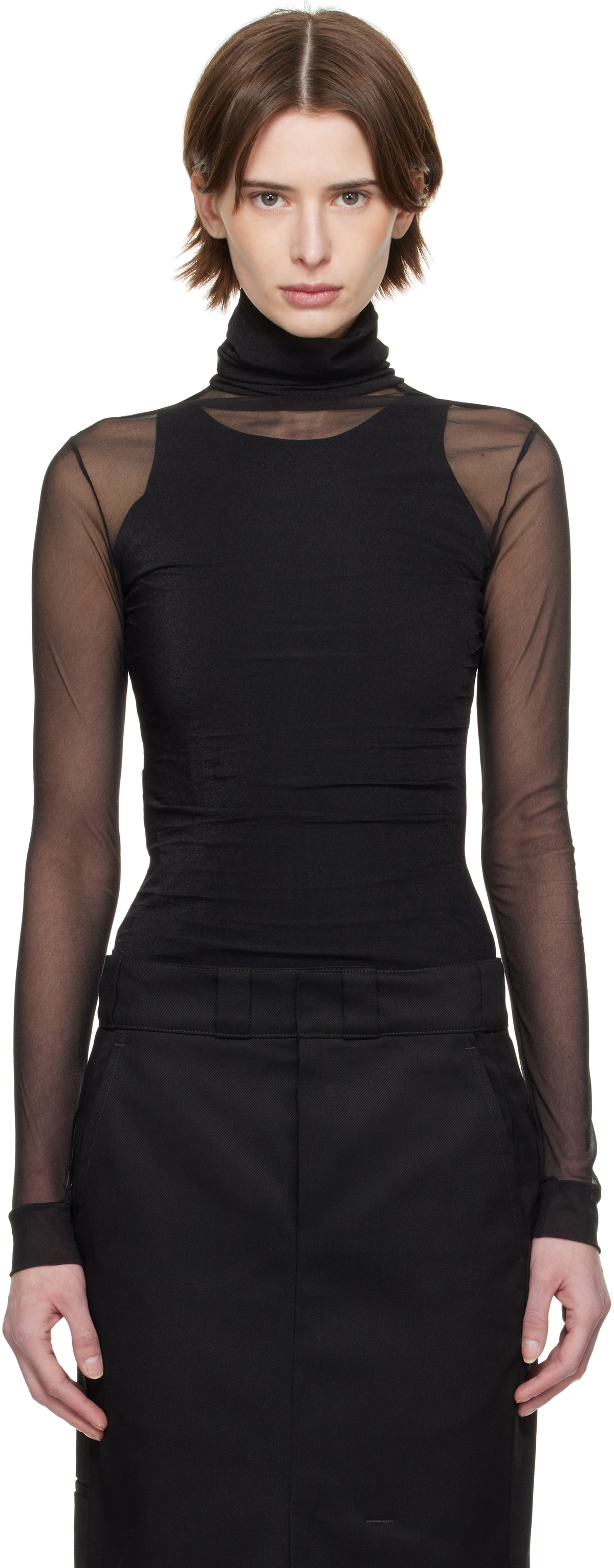 Maison Margiela Black High-Neck Bodysuit
