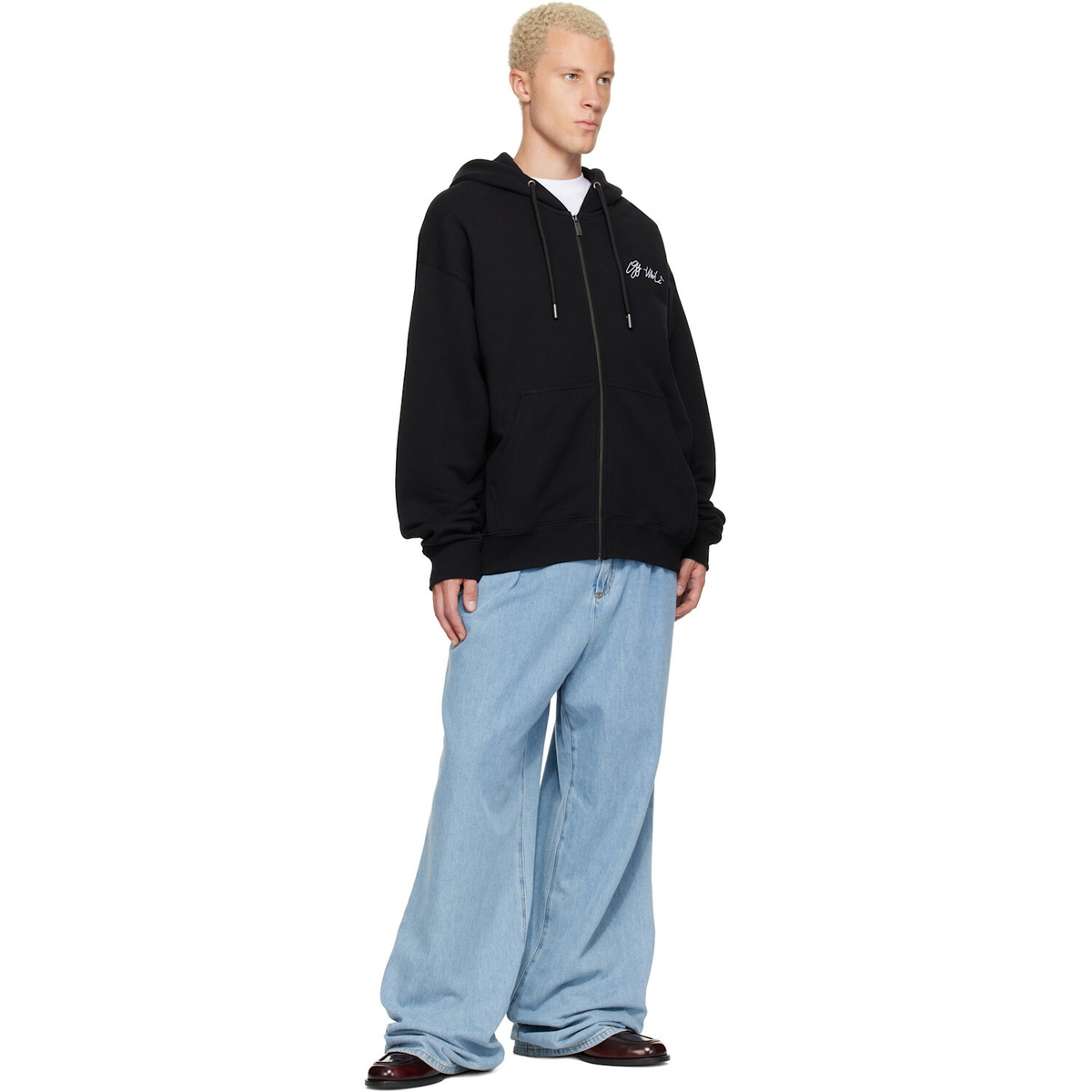 Off-White Black Mercy Scribble Skate Zip Hoodie