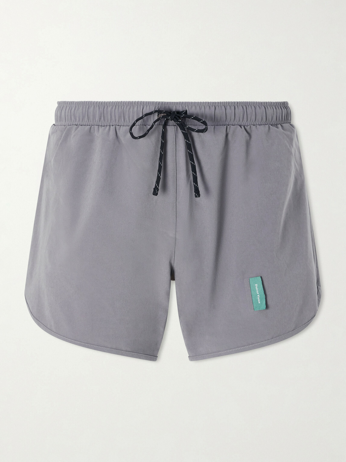 DISTRICT VISION - Straight-Leg Logo-Print 5" Stretch-Jersey Running Shorts - Gray