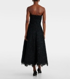 Costarellos Embroidered lace midi dress