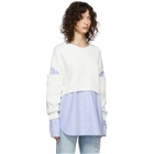 alexanderwang.t Off-White and Blue Bi-Layer Pullover Shirt Sweater