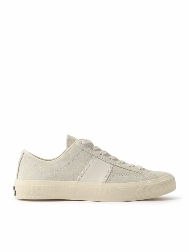 Photo: TOM FORD - Cambridge Leather-Trimmed Suede Sneakers - Neutrals