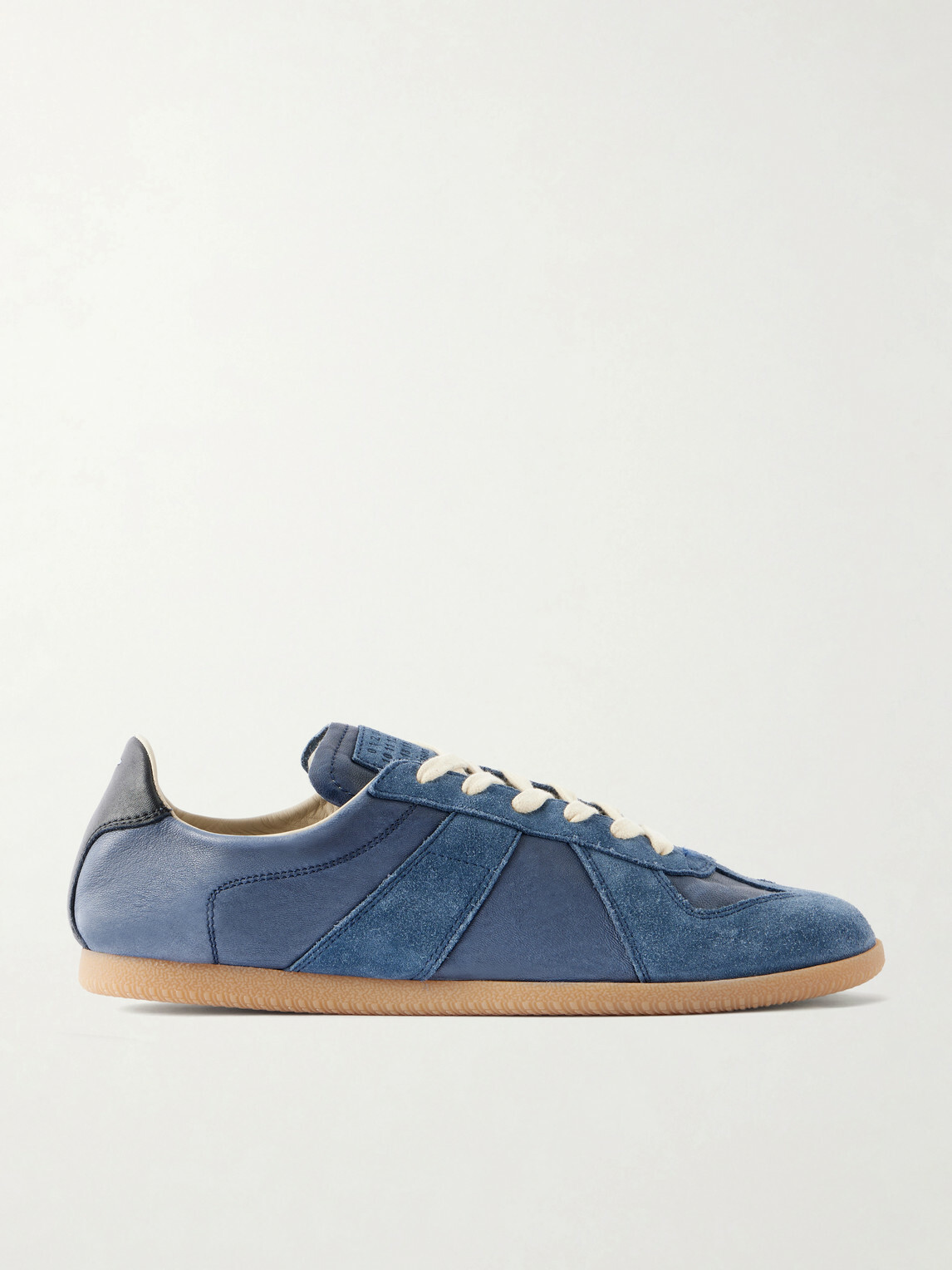 Maison Margiela - Replica Suede-Trimmed Leather Sneakers - Blue