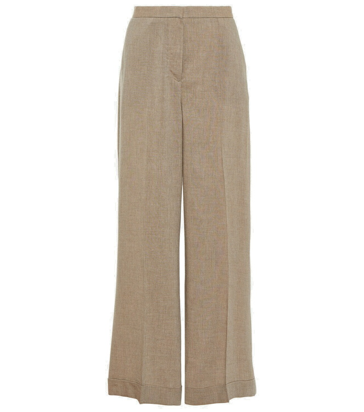 Photo: Toteme Mid-rise mélange wide-leg pants