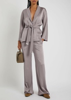 Herno Belted Satin Blazer Light Pink