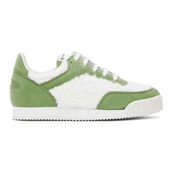 Photo: Comme des Garcons Shirt Green and White Spalwart Edition Pitch Low Sneakers
