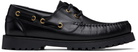 Ernest W. Baker Black Leather Boat Shoes