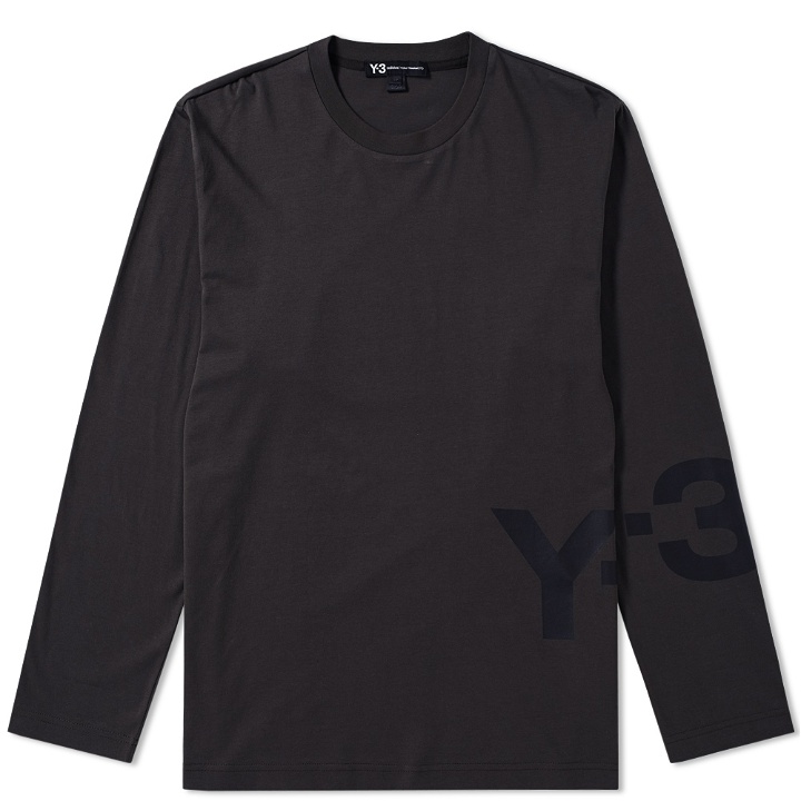Photo: Y-3 Long Sleeve Logo Tee Black