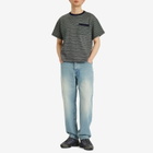 Pop Trading Company Men's Arch Pocket Loose Denim Jeans in Washed Denim