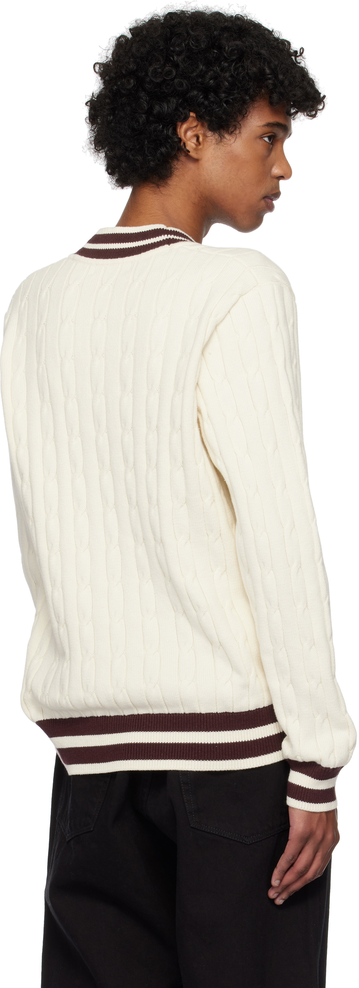 Fred Perry Off-White Cable Knit Tennis Sweater