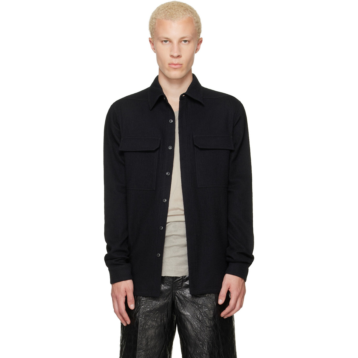 Rick Owens Black Tower Work Shirt